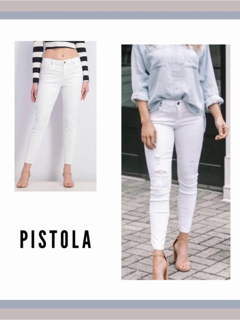 Pistola Jennifer “Oslo white” Distressed Jeans Size 30